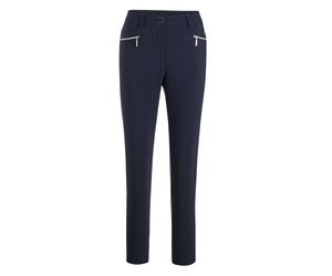 Stretch-Hose GOLDNER "Lange Schlupfhose BELLA", Damen, Gr. 44, N-Gr, blau (marine), Obermaterial: 64% Baumwolle CO. 34% Polyester PES. 2% Elasthan EL., Basic, Hosen, Reißverschlusstaschen im VT Rückte