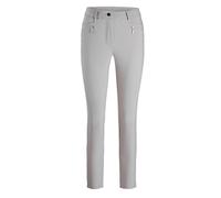 Stretch-Hose GOLDNER "Lange Schlupfhose BELLA", Damen, Gr. 44, N-Gr, grau, Obermaterial: 64% Baumwolle CO. 34% Polyester PES. 2% Elasthan EL., Basic, Hosen, Reißverschlusstaschen im VT Rückteil Gesäßt