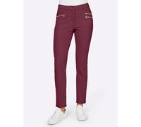 Stretch-Hose HEINE, Damen, Gr. 38, Normalgrößen, bordeaux, 48% Baumwolle, 45% Polyester, 7% Elasthan, Miedereinsatz:15% Elasthan, 85% Polyamid, unifarben, lang, Hosen (17061835-38) bordeaux