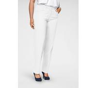 Stretch-Hose KJBRAND "Babsie Bengaline: Bequemer Oberschenkel", Damen, Gr. 48, N-Gr, weiß, Web, Obermaterial: 80% Viskose, 17% Polyamid, 3% Elasthan, unifarben, Basic, bequem lang, Hosen, aus Stretch-