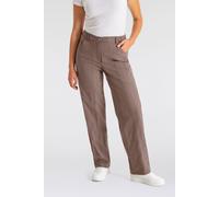 Stretch-Hose KJBRAND "Babsie", Damen, Gr. 48, N-Gr, taupe gestreift, Web, Obermaterial: 47% Baumwolle, 45% Polyester, 6% Viskose, 2% Elasthan, regular fit lang, Hosen, mit Taschen (49350135-48) taupe 