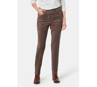 Stretch-Hose LOUISA in Veloursleder-Optik braun 46