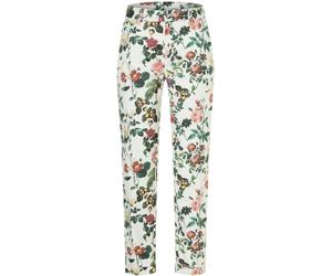 Stretch-Hose MAC "CHINO turn up", Damen, Gr. 42, N-Gr, bunt (flower print), Web, Obermaterial: 96% Baumwolle, 4% Elasthan, gemustert, knöchelfrei, Hosen, mit Umschlagsaum (56651834-42) flower print