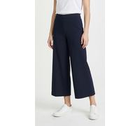 Stretch-Hose MAC "CORALIE cropped", Damen, Gr. 42, N-Gr, blau (dunkelblau), Web, Obermaterial: 91% Polyester, 9% Elasthan, unifarben, bequem knöchelfrei, Hosen, Elastischer Bund, bequeme Passform (150