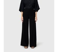 Stretch-Hose MAC "CORALIE", Damen, Gr. 46, Länge 34, schwarz, Web, Obermaterial: 91% Polyester, 9% Elasthan, bequem lang, Hosen, Seitliche Eingrifftaschen mit Reißverschluss (84857154-46) schwarz
