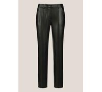 Stretch-Hose MADELEINE "Kunstlederhose Kunstlederhose mit Biesen", Damen, Gr. 34, N + K Gr, schwarz, Obermaterial: 95% Polyester PES. 5% Elasthan EL., Modern, Hosen, Lederimitat-Hose mit Biese (438400