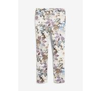 Stretch-Hose BONPRIX, Damen, Gr. 40, N-Gr, bunt (natur geblümt (länge: regulär)), Web, Obermaterial: 56% Baumwolle, 42% Polyester, 2% Elasthan, regular fit, Hosen, aus elastischem Material, reguläre P