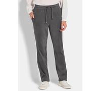 Stretch Hose SARA in Veloursleder-Optik grau 25 lang