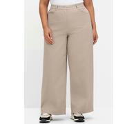 Stretch-Hose SHEEGO, Damen, Gr. 44, Normalgrößen, grau (helltaupe), 98% Baumwolle, 2% Elasthan, unifarben, Hosen (62998863-44) helltaupe