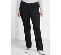 Stretch-Hose SHEEGO, Damen, Gr. 50, Normalgrößen, schwarz, 97% Baumwolle, 3% Elasthan, unifarben, Hosen (87849964-50) schwarz