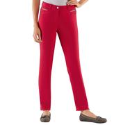 Stretch-Hose STEHMANN, Damen, Gr. 20, Kurzgrößen, rot (kirschrot), 72% Viskose, 25% Polyamid, 3% Elasthan, unifarben, lang, Hosen, Topseller (656530-20) kirschrot