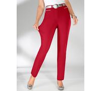 Stretch-Hose STEHMANN, Damen, Gr. 205, Extrakurzgrößen, rot (kirschrot), 72% Viskose, 25% Polyamid, 3% Elasthan, unifarben, lang, Hosen, Topseller (868312-205) kirschrot