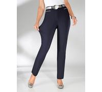 Stretch-Hose STEHMANN, Damen, Gr. 22, Kurzgrößen, blau (marine), 72% Viskose, 25% Polyamid, 3% Elasthan, unifarben, lang, Hosen, Topseller (870677-22) marine