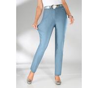 Stretch-Hose STEHMANN, Damen, Gr. 24, Kurzgrößen, blau (bleu), 72% Viskose, 25% Polyamid, 3% Elasthan, unifarben, lang, Hosen, Topseller (91547038-24) bleu