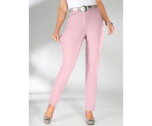 Stretch-Hose STEHMANN, Damen, Gr. 40, Normalgrößen, rosa (rosé), 72% Viskose, 25% Polyamid, 3% Elasthan, unifarben, lang, Hosen, Topseller (863700-40) rosé