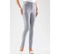 Stretch-Hose STEHMANN, Damen, Gr. 44, Normalgrößen, grau, 72% Viskose, 25% Polyamid, 3% Elasthan, unifarben, lang, Hosen, Topseller (526892-44) grau