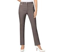 Stretch-Hose STEHMANN, Damen, Gr. 44, Normalgrößen, grau (stein), 72% Viskose, 25% Polyamid, 3% Elasthan, unifarben, lang, Hosen, Topseller (574554-44) stein