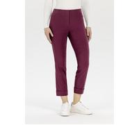 Stretch-Hose STEHMANN, Damen, Gr. 46, N-Gr, rot (beet rot, 2120), Web, Obermaterial: 72% Viskose, 25% Polyamid, 3% Elasthan, unifarben, slim fit knöchelfrei, Hosen, mit aufschlag am Saum (29692161-46)