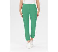 Stretch-Hose STEHMANN, Damen, Gr. 48, N-Gr, grün (spring bud,4816), Web, Obermaterial: 72% Viskose, 25% Polyamid, 3% Elasthan, unifarben, slim fit knöchelfrei, Hosen, mit aufschlag am Saum (11145329-4