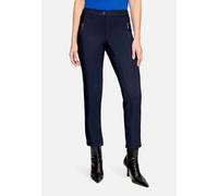 Stretch-Hose BETTY BARCLAY "Damen mit elastischem Bund", Damen, Gr. 48, Normalgrößen, blau (dunkelblau), Obermaterial: 86% Polyester, 14% Elasthan, relaxed fit 7/8-Länge, Hosen, Reißverschluss (676776