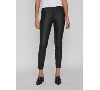 Stretch-Hose VILA "VICOMMIT", Damen, Gr. XL (42), N-Gr, schwarz, Web, Obermaterial: 77% Viskose, 20% Nylon, 3% Elasthan, beschichtet, sehr figurbetont knöchelfrei, Hosen 5-Pocket-Hose, superschmale Sk