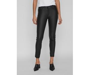Stretch-Hose VILA "VICOMMIT", Damen, Gr. XS (34), N-Gr, schwarz, Web, Obermaterial: 77% Viskose, 20% Nylon, 3% Elasthan, beschichtet, sehr figurbetont knöchelfrei, Hosen 5-Pocket-Hose, superschmale Sk