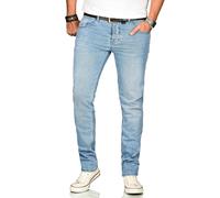 Stretch-Jeans ALESSANDRO SALVARINI "ASAngelo", Herren, Gr. W33 L32, Länge 32, blau (as, 172, hellblau), Obermaterial: 98% Baumwolle, 2% Elasthan, regular fit, Jeans, Angenehme Passform durch vorhanden