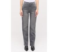 Stretch-Jeans ANGELS "LARA", Damen, Gr. 38, Länge 28, grau (mid grau used), Denim/Jeans, Obermaterial: 92% Baumwolle, 6% Polyester, 2% Elasthan, weit lang, Jeans, weite Passform, aus Baumwollmischung,
