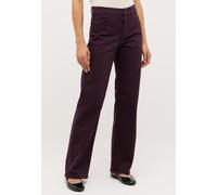 Stretch-Jeans ANGELS "LARA", Damen, Gr. 42, Länge 28, lila (deep wine used), Denim/Jeans, Obermaterial: 92% Baumwolle, 6% Polyester, 2% Elasthan, weit lang, Jeans, weite Passform, aus Baumwollmischung