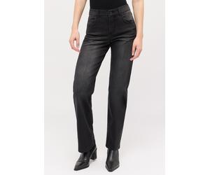 Stretch-Jeans ANGELS "LARA", Damen, Gr. 44, Länge 28, grau (anthrazit used), Denim/Jeans, Obermaterial: 92% Baumwolle, 6% Polyester, 2% Elasthan, weit lang, Jeans, weite Passform, aus Baumwollmischung