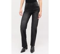 Stretch-Jeans ANGELS "LARA", Damen, Gr. 44, Länge 30, grau (anthrazit used), Denim/Jeans, Obermaterial: 92% Baumwolle, 6% Polyester, 2% Elasthan, weit lang, Jeans, weite Passform, aus Baumwollmischung