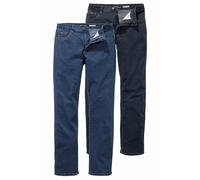 Stretch-Jeans ARIZONA "John", Herren, Gr. 24, N + U Gr, blau (blau s, dk bl), Obermaterial: 98% Baumwolle, 2% Elasthan, Basic, normal lang, Jeans, gerade Beinform, niedrige Leibhöhe, mit Five-Pocket-K