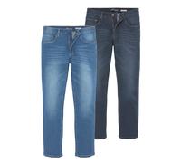 Stretch-Jeans ARIZONA "Willis", Herren, Gr. 30, U-Gr, blau (blau, blau, bl), Obermaterial: 98% Baumwolle, 2% Elasthan, Basic, normal lang, Jeans, straight-fit, lange Beine, mit Nieten, niedrige Leibhö