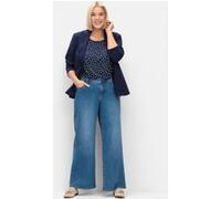 Bequeme Jeans SHEEGO, Damen, Gr. 50, Normalgrößen, blau (blau denim), 99% Baumwolle, 1% Elasthan, unifarben, lang, Jeans (28410541-50) blau denim