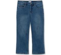 Bootcut-Jeans SHEEGO, Damen, Gr. 58, Normalgrößen, blau (blau denim), 96% Baumwolle, 4% Elasthan, unifarben, 7/8-Länge, Jeans (25087062-58) blau denim