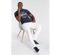 Stretch-Jeans DELMAO "Reed", Herren, Gr. 32, Länge 30, weiß, Obermaterial: 82% Baumwolle, 16% Polyester, 2% Elasthan, unifarben, Basic, normal lang, Jeans, gerader Beinschnitt, Used-Look-Waschung, nie