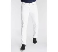 Stretch-Jeans DELMAO "Reed", Herren, Gr. 38, Länge 32, weiß, Obermaterial: 82% Baumwolle, 16% Polyester, 2% Elasthan, unifarben, Basic, normal lang, Jeans, gerader Beinschnitt, Used-Look-Waschung, nie