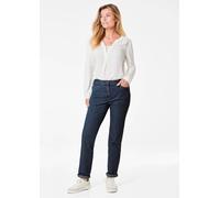 Stretch-Jeans GOLDNER "Denimhose mit Stretchkomfort", Damen, Gr. 42, N-Gr, blau (dunkelblau), Obermaterial: 83% Baumwolle CO. 16% Polyester PES. 1% Elasthan EL., normal, Jeans, Ohne (86197816-42) dunk