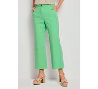 Stretch-Jeans GOLDNER "Kurzgröße Weite Jeans VERA mit streckender Biese", Damen, Gr. 24, K-Gr, grün, Obermaterial: 97% Baumwolle CO. 3% Elasthan EL., Jeans (91869539-24) grün