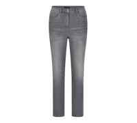 Stretch-Jeans GOLDNER "Mom-Jeans SARA mit Formbund", Damen, Gr. 48, N-Gr, grau, Obermaterial: 98% Baumwolle CO. 2% Elasthan EL., gerade, Jeans, Mit Glitzersteinen an den Taschen (60719621-48) grau