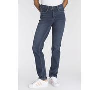 Stretch-Jeans MAC "Dream", Damen, Gr. 36, Länge 30, blau (mid blau wash30), Denim/Jeans, Obermaterial: 88% Baumwolle, 9% Polyester, 3% Elasthan, Abriebeffekte, eng normal, Jeans, mit Stretch für den p