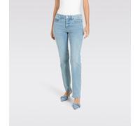 Stretch-Jeans MAC "Dream", Damen, Gr. 42, Länge 32, blau (aqua blau random wash32), Denim/Jeans, Obermaterial: 91% Baumwolle, 6% Polyester, 3% Elasthan, eng normal, Jeans, mit Stretch für den perfekte
