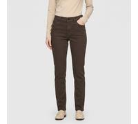 Stretch-Jeans MAC "Melanie", Damen, Gr. 48, Länge 32, braun (deep braun ppt), Denim/Jeans, Obermaterial: 95% Baumwolle, 3% Polyester, 2% Elasthan, figurbetont lang, Jeans, Gerade geschnitten, Topselle