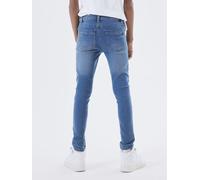 Stretch-Jeans NAME IT "NKMSILAS für Jungen mit verstellbarem Bund und schlanker Form", Jungen, Gr. 122, N-Gr, blau (medium blau), Denim/Jeans, Obermaterial: 72% Baumwolle, 26% Polyester, 2% Elasthan,
