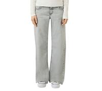 Stretch-Jeans QS "CATIE Wide Leg", Damen, Gr. 34, Länge 32, light grau used, Denim/Jeans, Obermaterial: 91% Baumwolle, 7% Elastomultiester, 2% Elasthan. Futter: 65% Polyester, 35% Baumwolle, unifarben