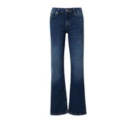 Stretch-Jeans QS "CATIE Wide Leg", Damen, Gr. 42, Länge 32, blau (dunkelblau), Denim/Jeans, Obermaterial: 91% Baumwolle, 7% Elastomultiester, 2% Elasthan, slim fit knöchellang, Jeans, in blauer Waschu