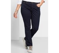 Stretch-Jeans SHEEGO, Damen, Gr. 104, Langgrößen, blau (blau schwarz denim), 71% Baumwolle, 27% Polyester, 2% Elasthan, unifarben, lang, Jeans (30929604-104) blau schwarz denim