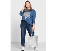 Stretch-Jeans SHEEGO, Damen, Gr. 24, Kurzgrößen, blau (blau denim), 98% Baumwolle, 2% Elasthan, Jeans (31218511-24) blau denim