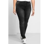 Stretch-Jeans SHEEGO "Große Größen" Gr. 24, Kurzgrößen, schwarz (black denim) Damen Jeans (76142563-24) black denim