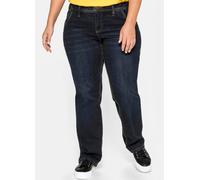 Stretch-Jeans SHEEGO, Damen, Gr. 88, Langgrößen, blau (dunkelblau denim), 98% Baumwolle, 2% Elasthan, unifarben, lang, Jeans (26299603-88) dunkelblau denim